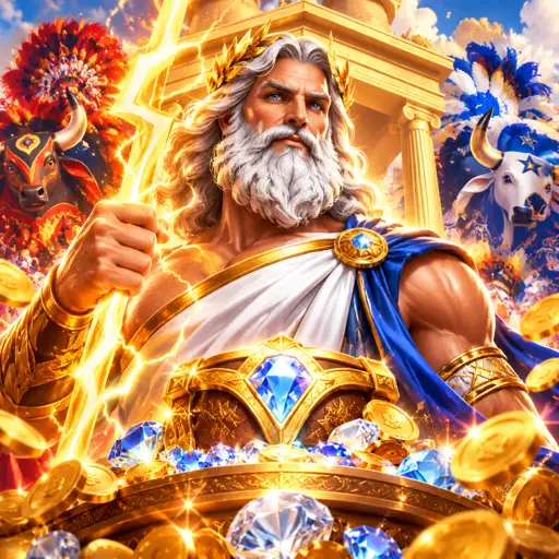 Arte do slot Gates of Olympus com símbolos de multiplicador